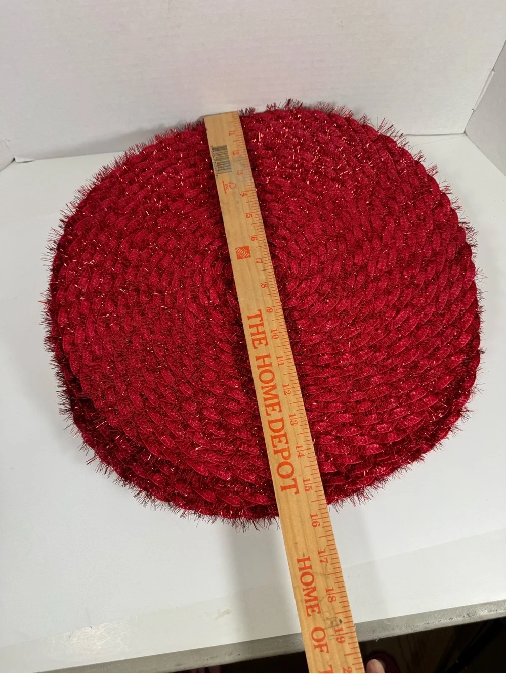 Pier 1 Red Braided Sparkle Placemat